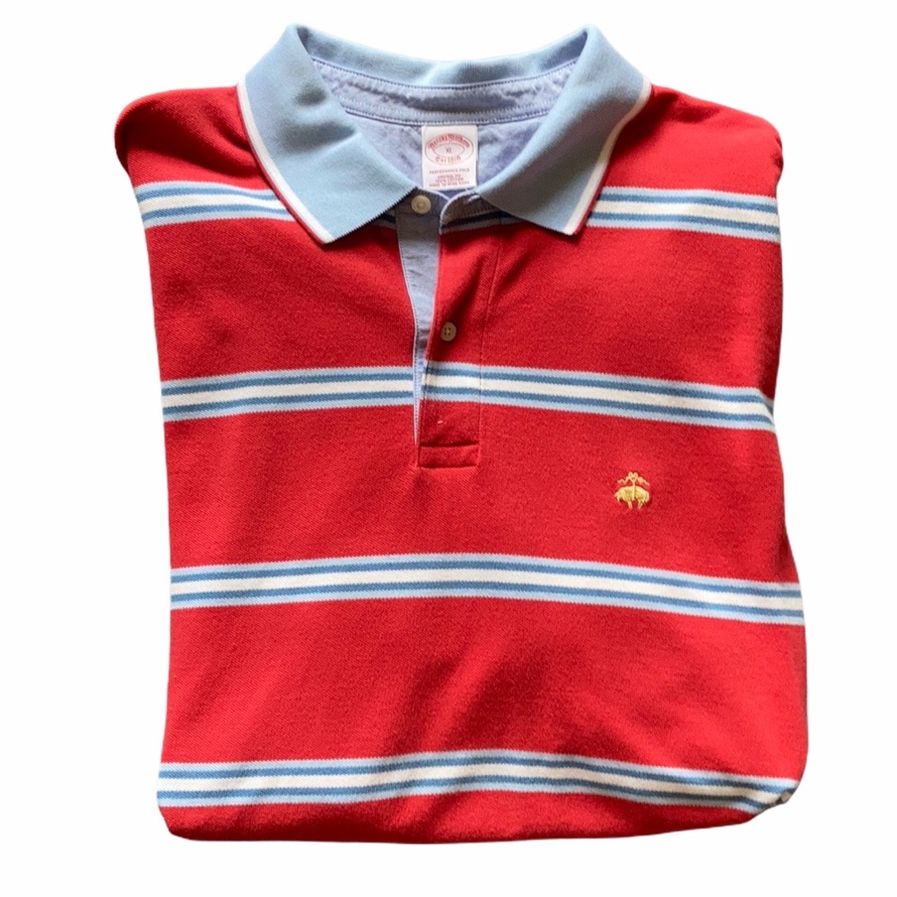 Men’s Brooks Brothers Red Striped Performance Polo